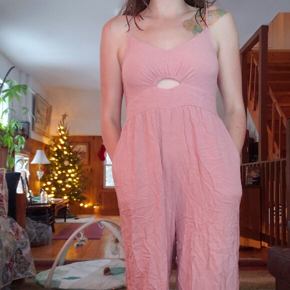 Cotton Linen Blend Jumpsuit Romper - Picture 1 of 3